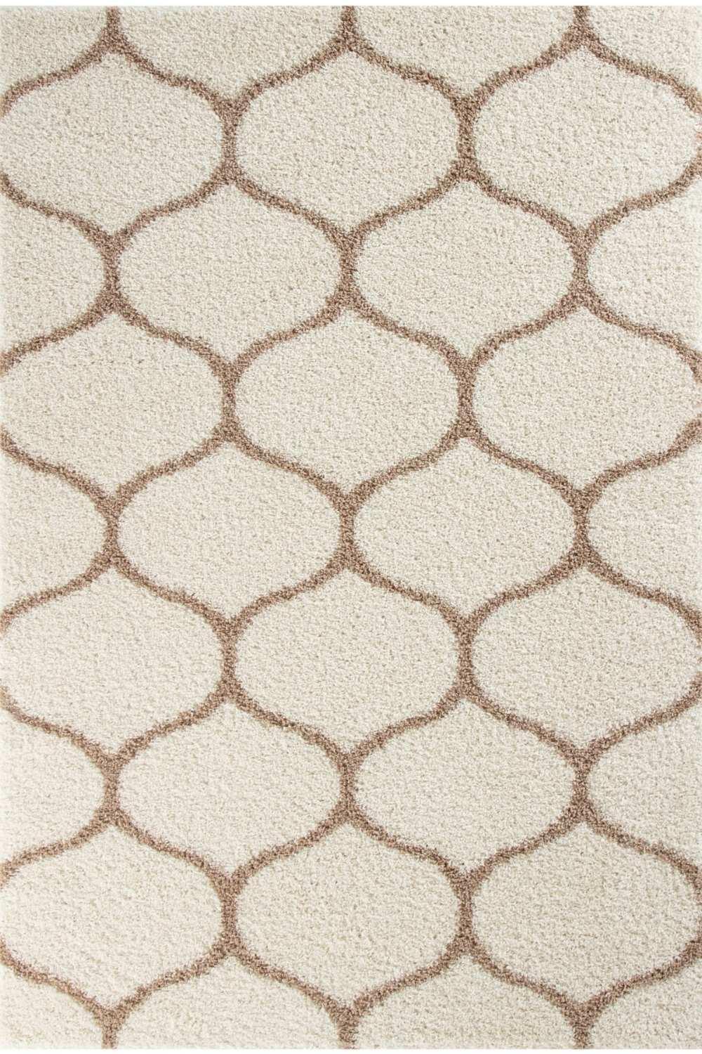 630_Moroccan_Ivory_Shaggy_Rug - Bobobiy