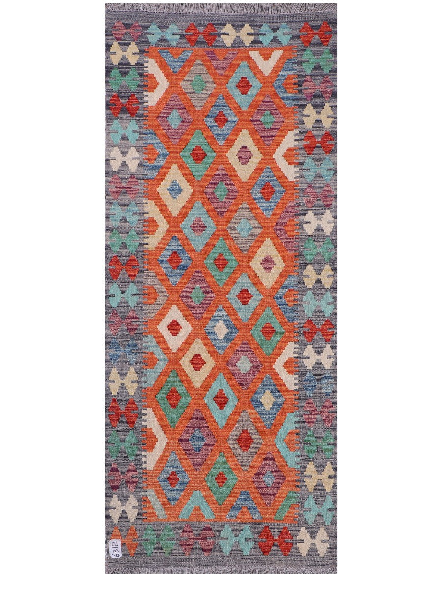 Maimana Afghanistan Kilim Rug - 196 x80 cm - Handmade
