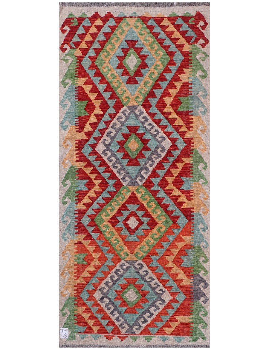Maimana Afghanistan Kilim Rug - 195 x85 cm - Handmade