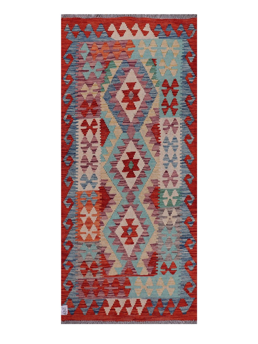 Maimana Afghanistan Kilim Rug - 198 x87 cm - Handmade
