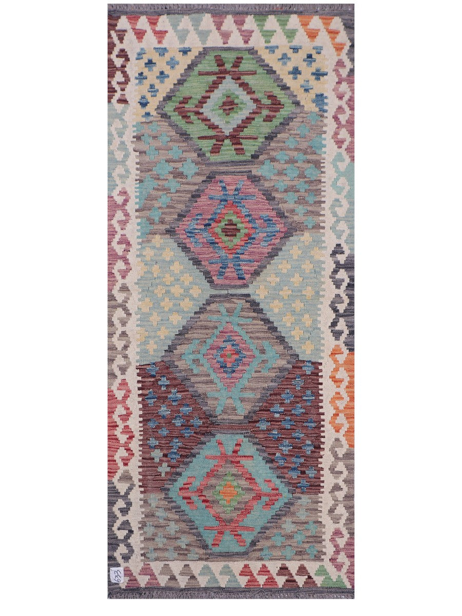 Maimana Afghanistan Kilim Rug - 200 x83 cm - Handmade