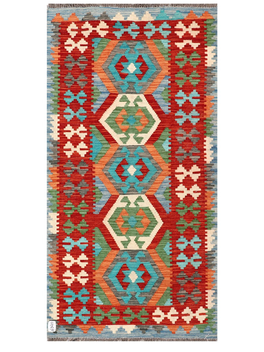 Maimana Afghanistan Kilim Rug - 198 x 99 cm - Handmade