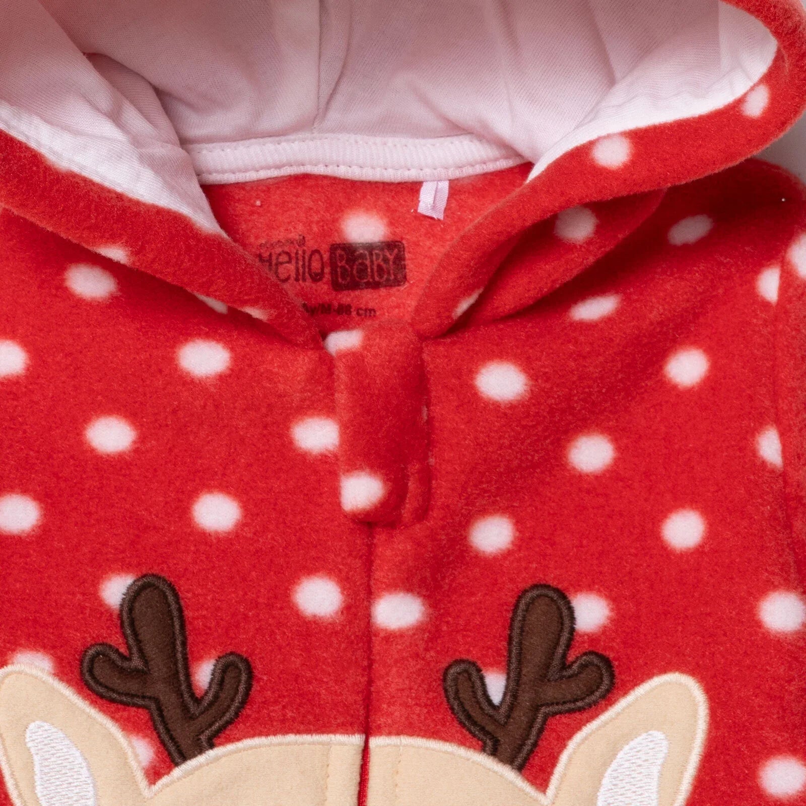 HelloBaby My First Christmas Newborn Girl Polar Footed Jumpsuit - Red Printed