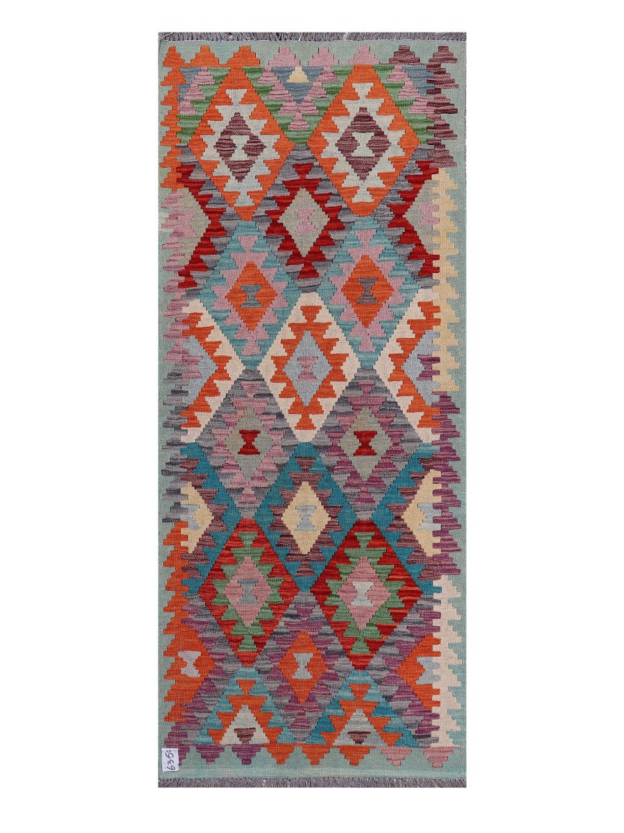 Maimana Afghanistan Kilim Rug - 193 x79 cm - Handmade