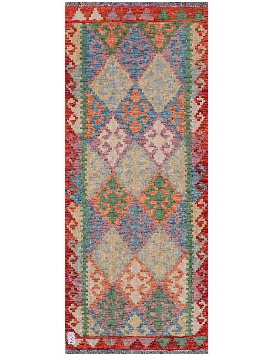Maimana Afghanistan Kilim Rug - 196 x82 cm - Handmade