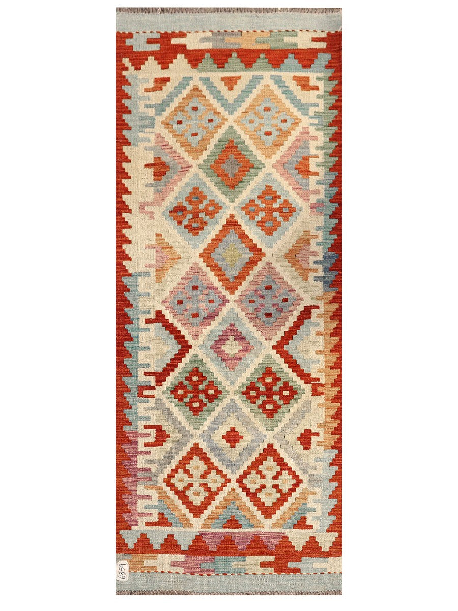 Maimana Afghanistan Kilim Rug - 192 x76 cm - Handmade