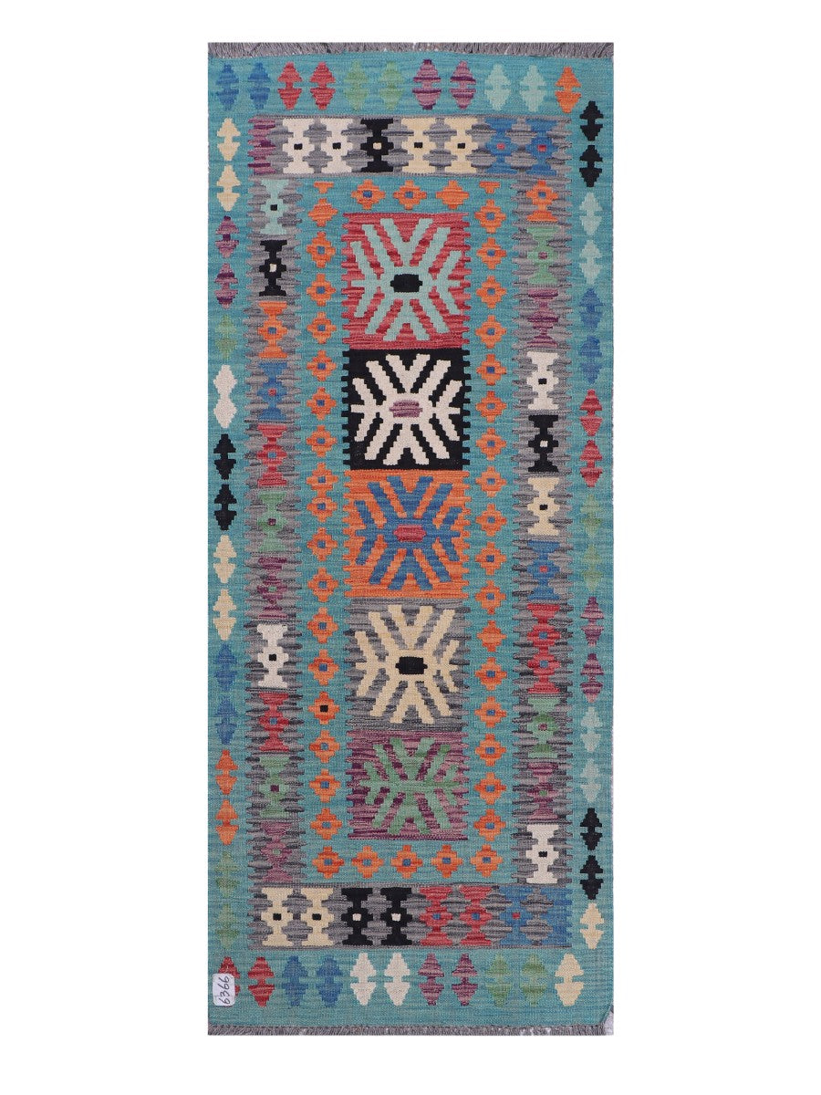 Maimana Afghanistan Kilim Rug - 198 x81 cm - Handmade