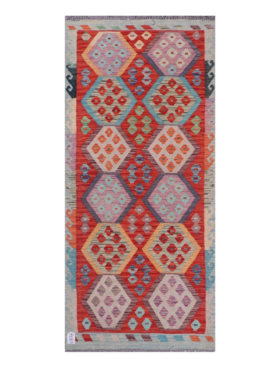 Maimana Afghanistan Kilim Rug - 194 x87 cm - Handmade