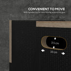 Black wooden jump box with cutout handles and stacked height adjustment slots