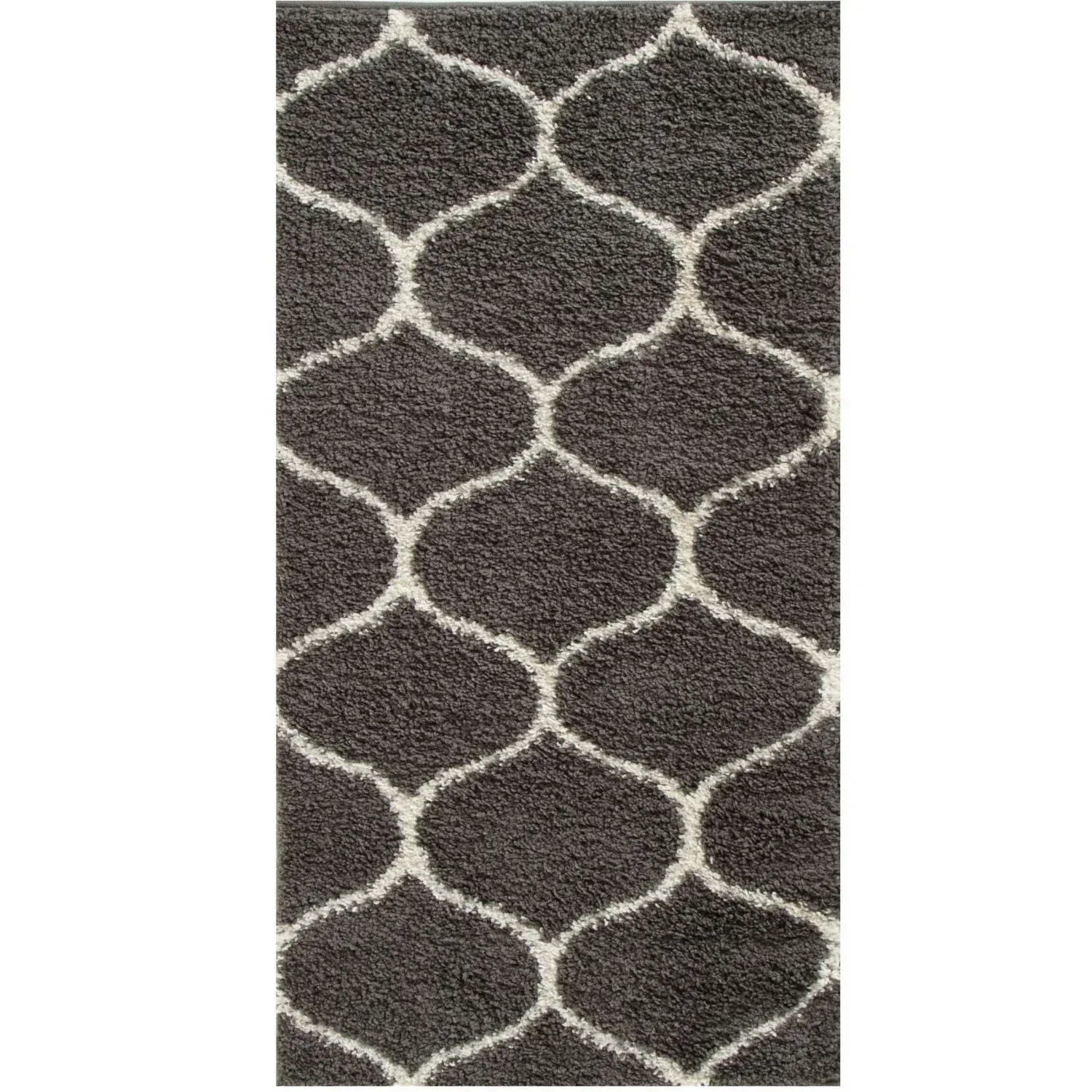 640_Moroccan_Dark_Grey_Shaggy_Rug-3 - Bobobiy