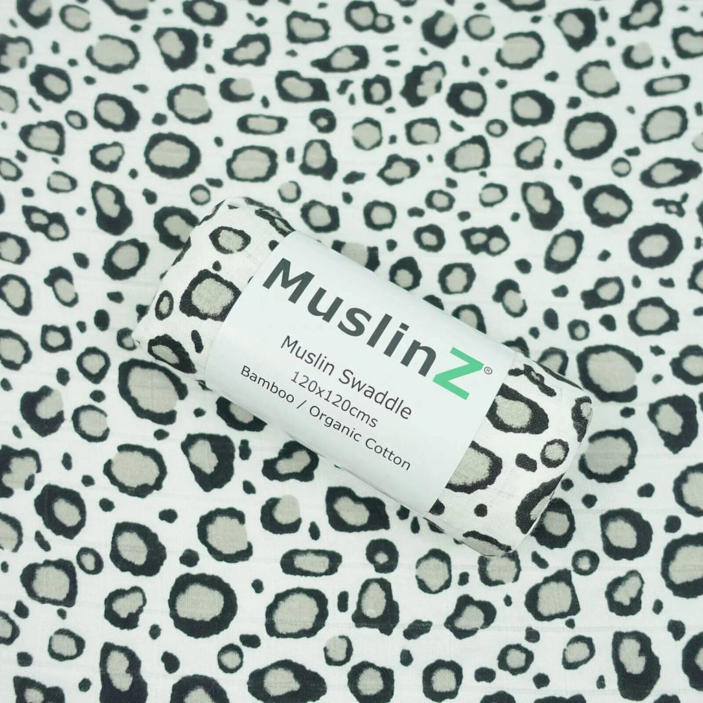 MuslinZ Bamboo/Organic Cotton Muslin Swaddle 120x120cm - Leopard
