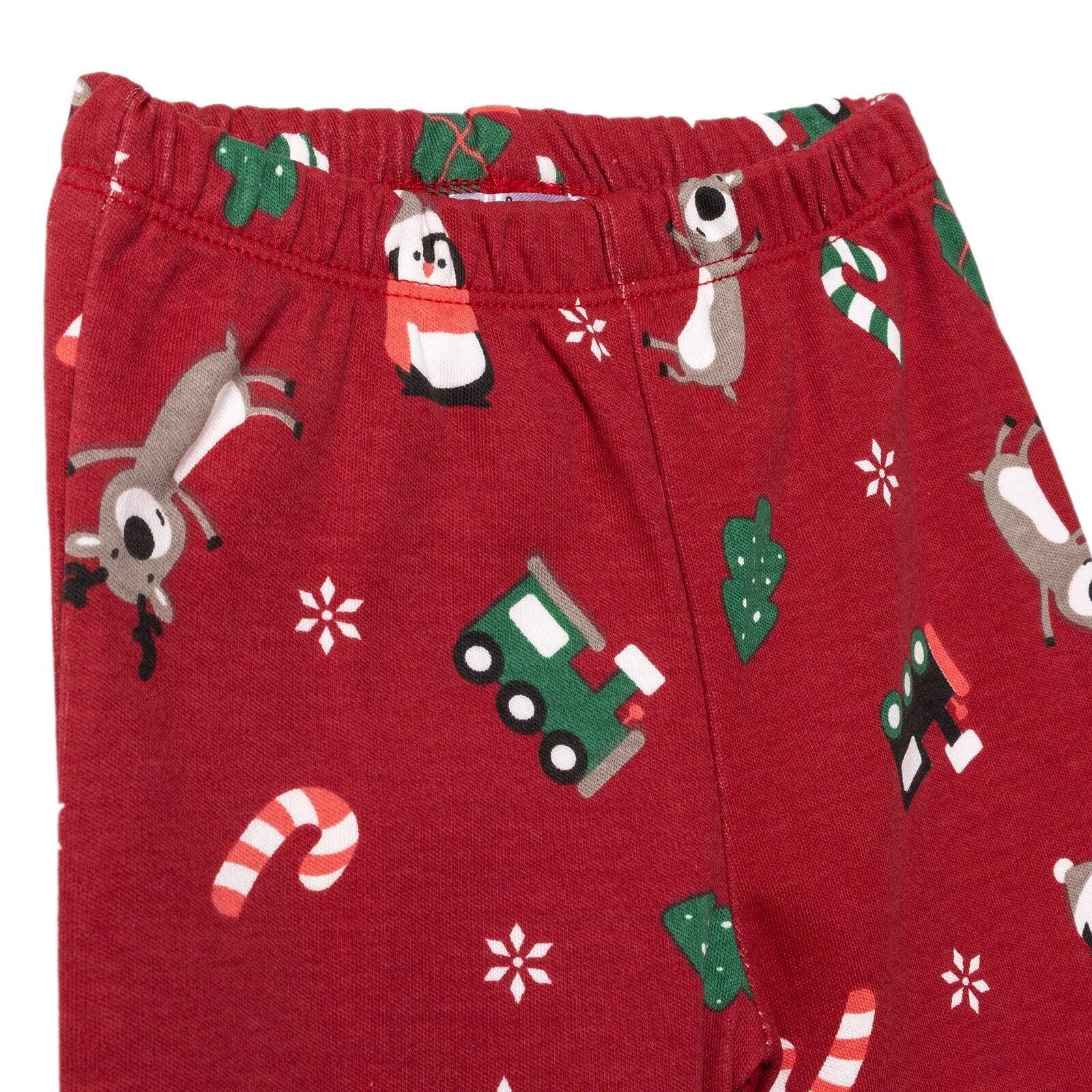 HelloBaby Christmas Baby Boy Long Sleeve Pyjamas Set - Red - Bobobiy