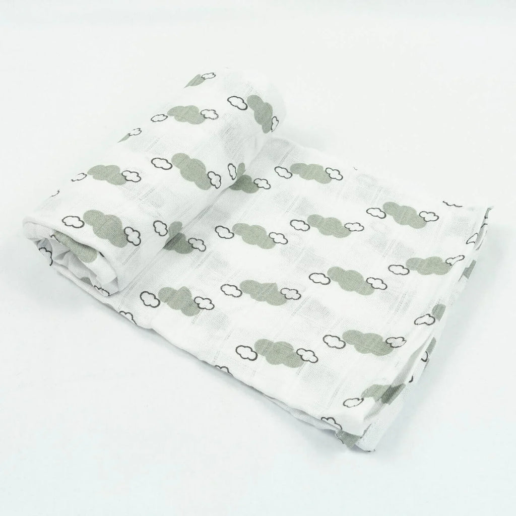 MuslinZ Bamboo/Organic Cotton Muslin Swaddle 120x120cm - Grey Cloud