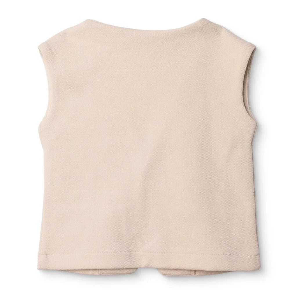 HelloBaby Boys Waistcoat Buttoned Smart Line V-Neck Sleeveless - Ecru