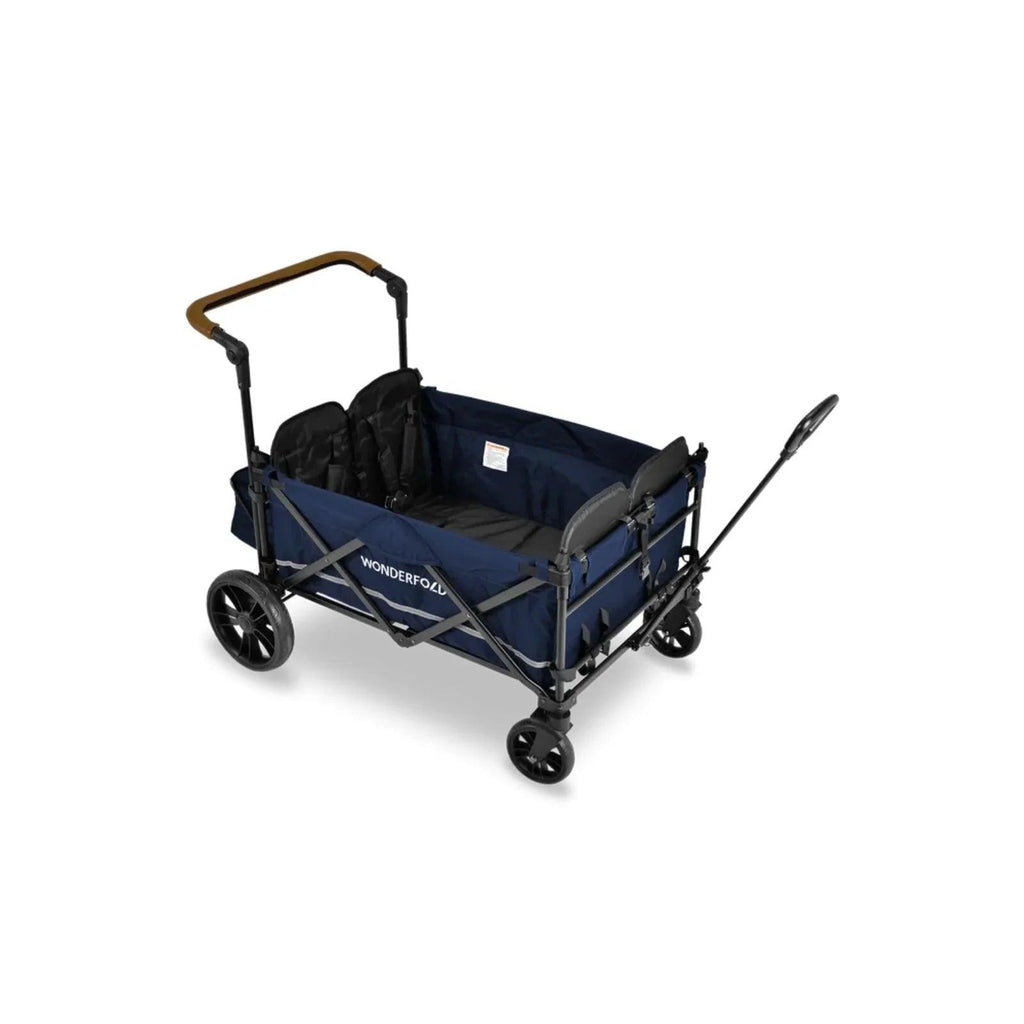 Sapphire navy quad stroller wagon with canopy and padded seat backs