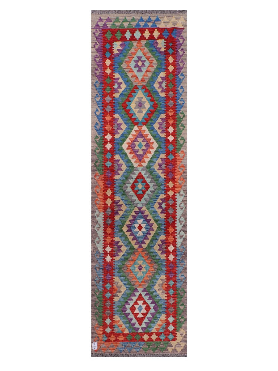 Maimana Afghanistan Kilim Runner - 289 x 79 cm - Handmade