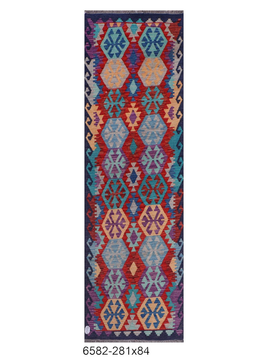 Maimana Afghanistan Kilim Runner - 281 x 84 cm - Handmade