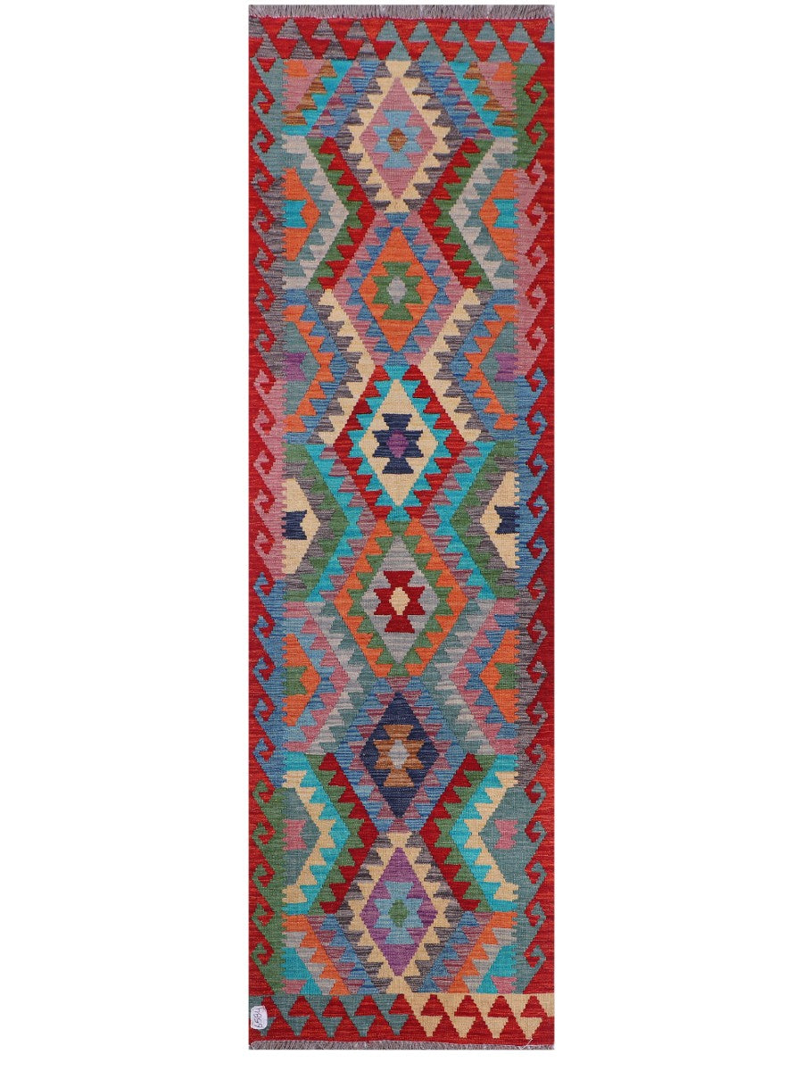 Maimana Afghanistan Kilim Runner - 293 x 86 cm - Handmade