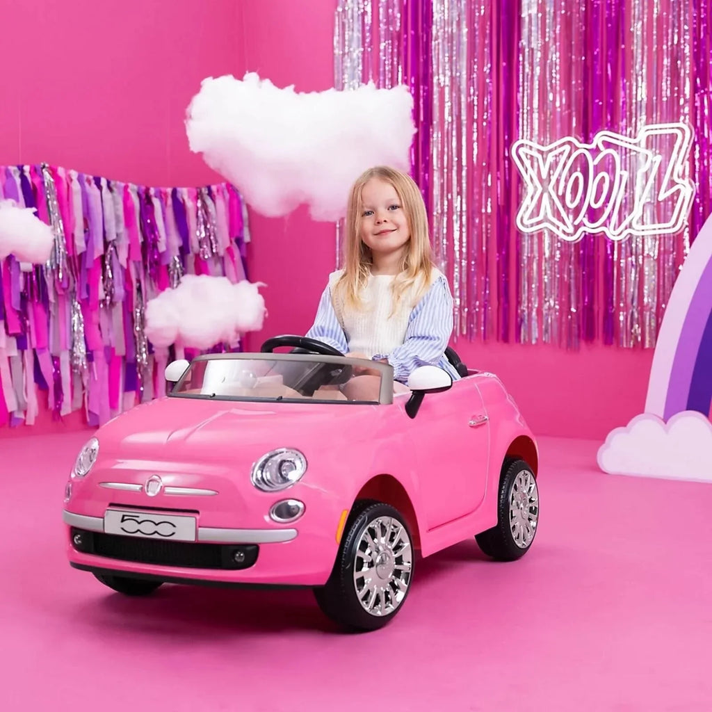 Xootz Fiat 500 12V Electric Ride On - Pink