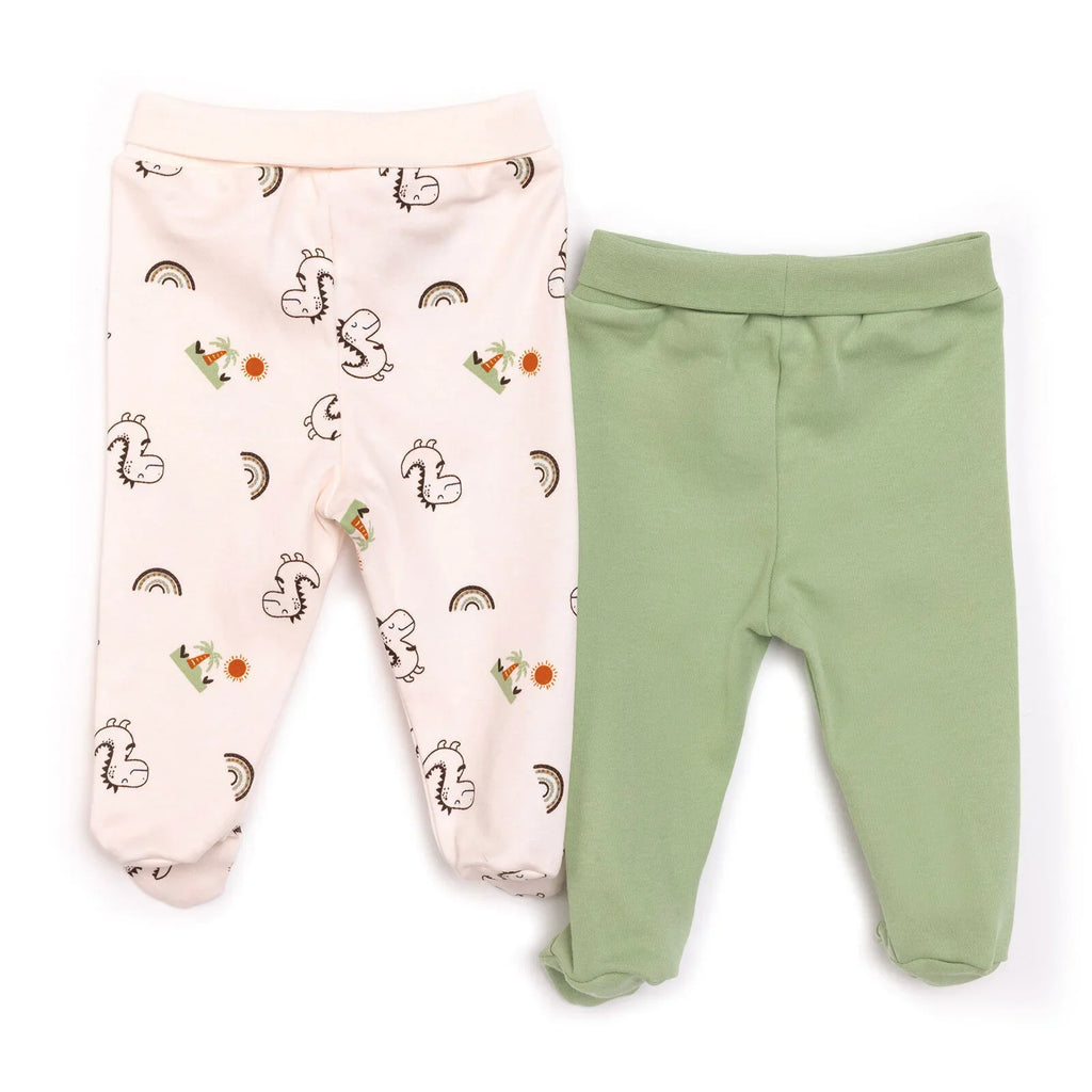 HelloBaby  Baby Boy 2 Pcs Footed Bottom - Beige