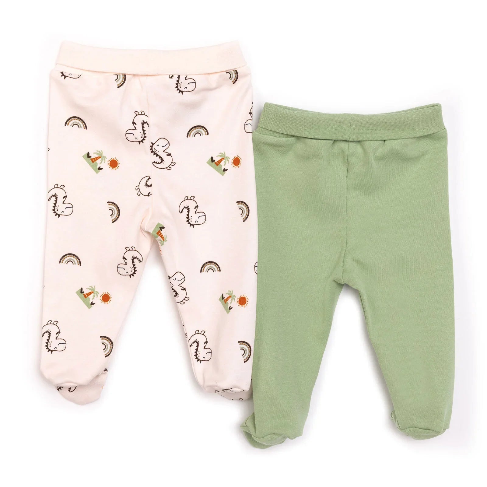 HelloBaby  Baby Boy 2 Pcs Footed Bottom - Beige