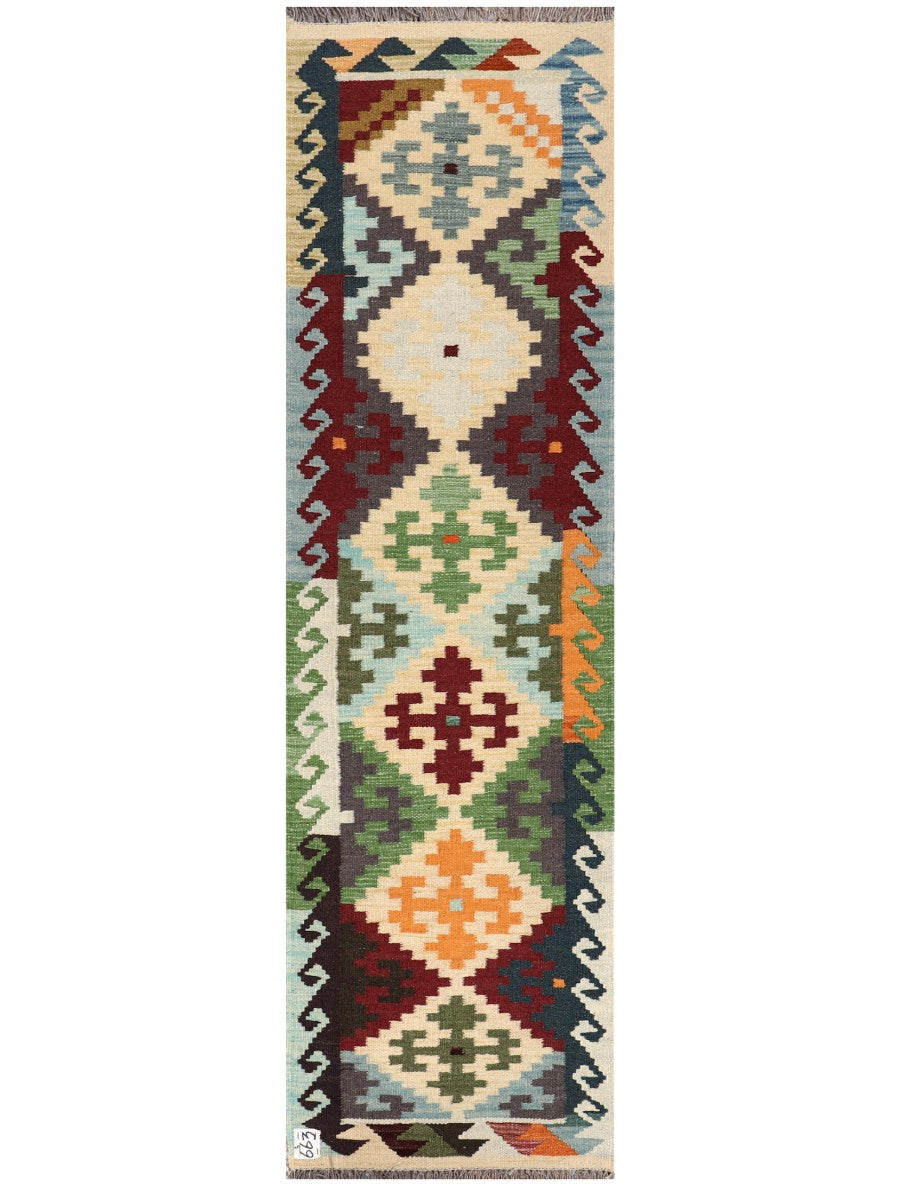 Maimana Afghanistan Kilim Rug - 196 x55 cm - Handmade