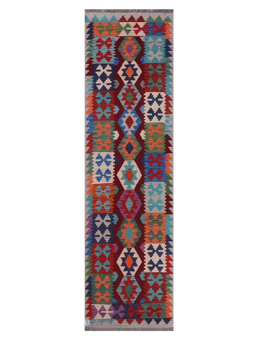 Maimana Afghanistan Kilim Runner - 293 x 81 cm - Handmade