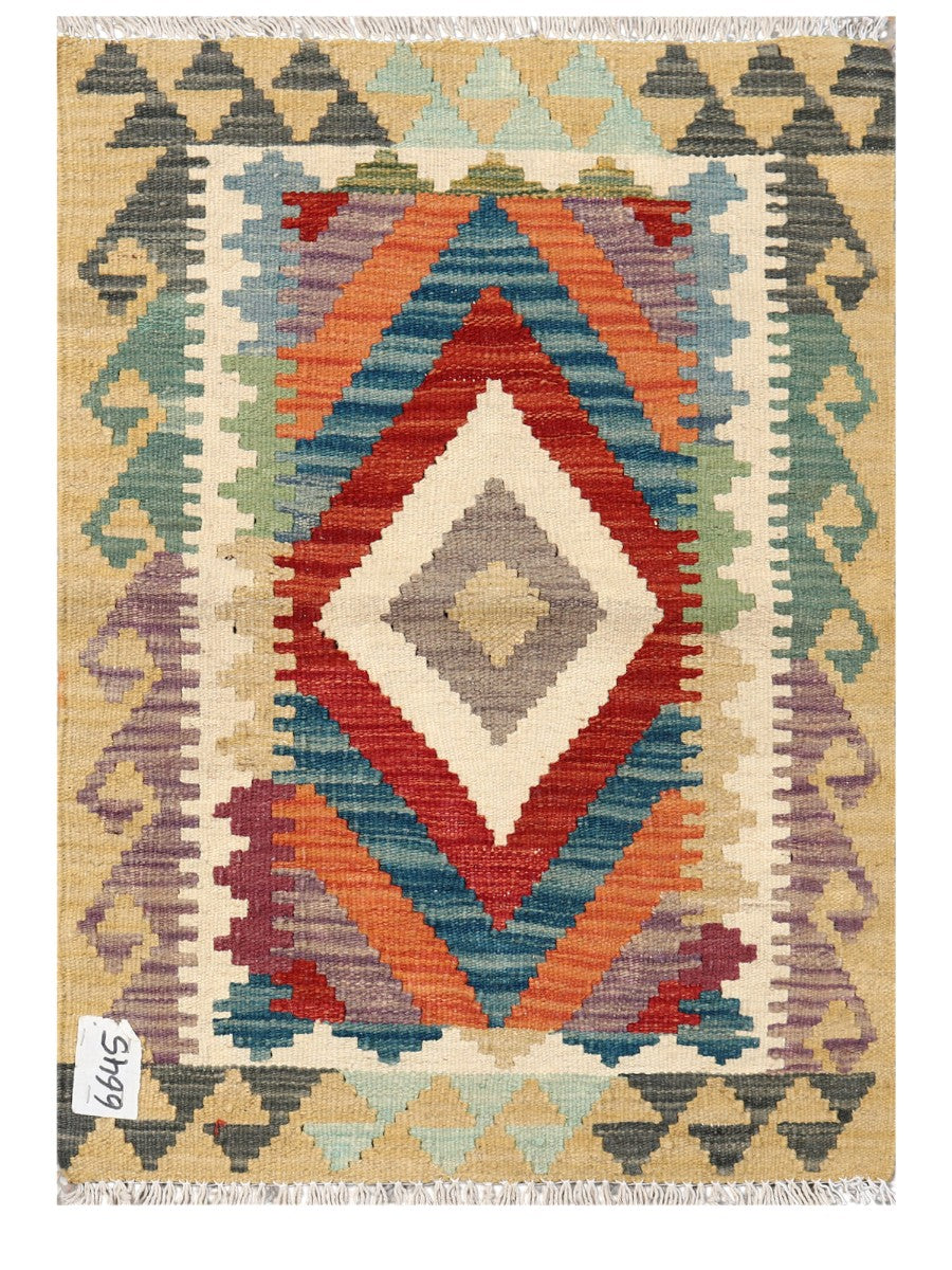 Maimana Afghanistan Kilim Rug - 85 x 60 cm - Handmade