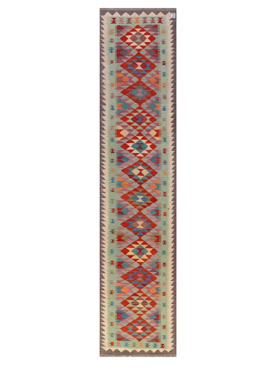 Maimana Afghanistan Kilim Runner - 379 x 80 cm - Handmade