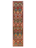 Maimana Afghanistan Kilim Runner - 376 x 88 cm - Handmade
