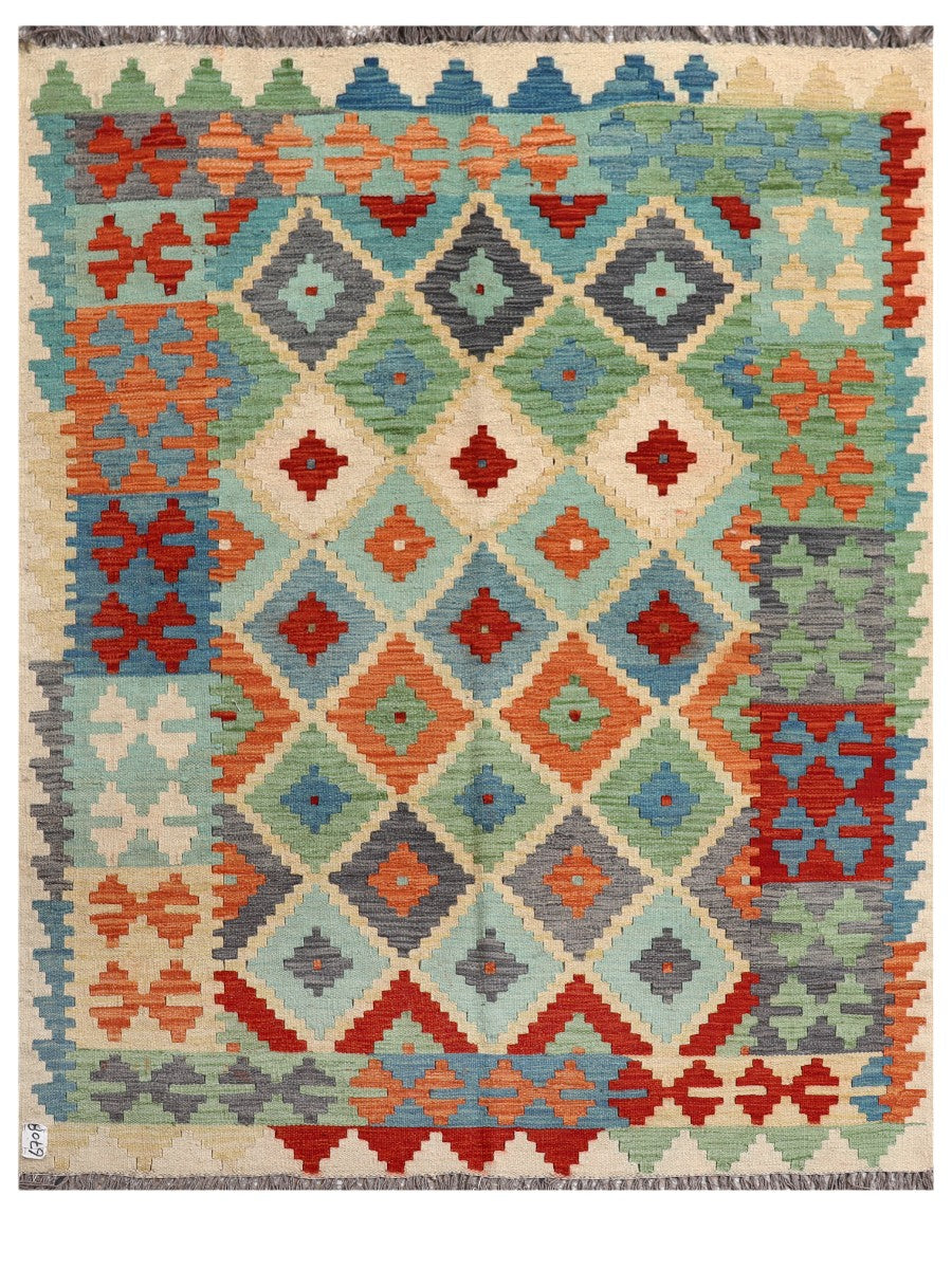 Maimana Afghanistan Kilim Rug - 196 x154 cm - Handmade