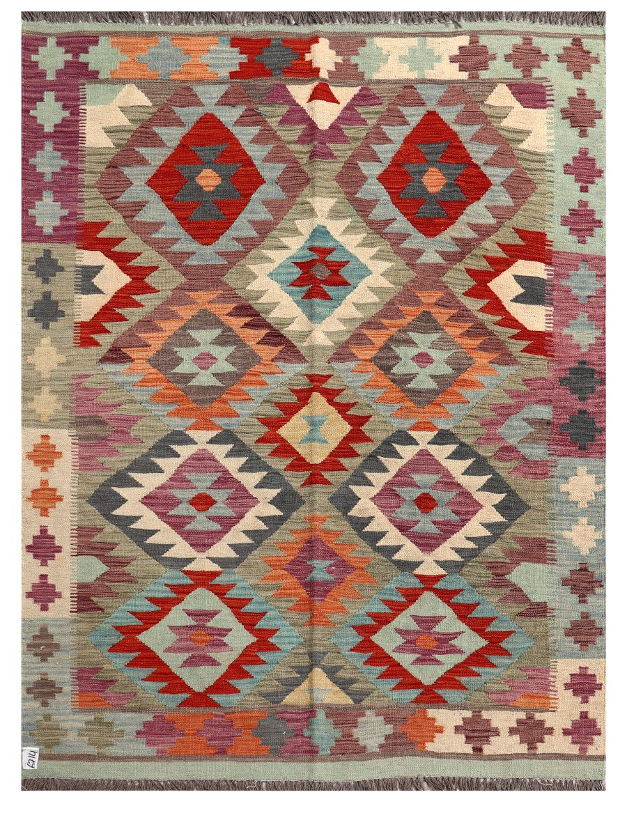 Maimana Afghanistan Kilim Rug - 197 x151 cm - Handmade