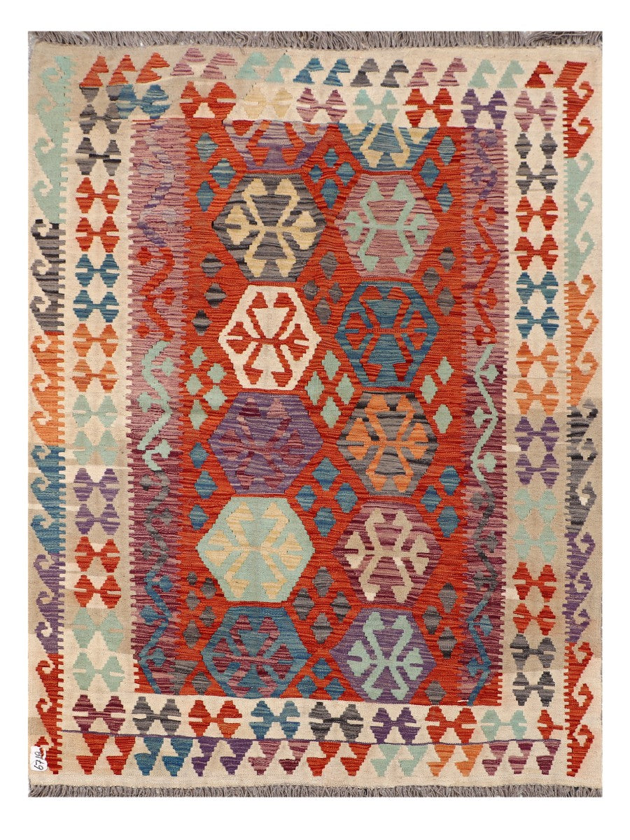 Maimana Afghanistan Kilim Rug - 196 x149 cm - Handmade