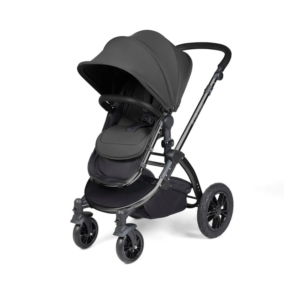 Ickle Bubba Stomp Luxe 2-in-1 Pushchair & Carrycot - Black/Charcoal Grey/Black