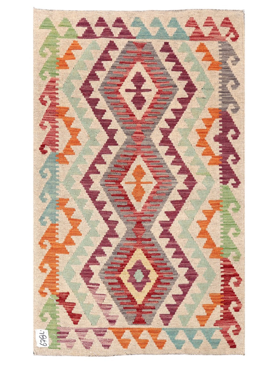 Maimana Afghanistan Kilim Rug - 127 x 75 cm - Handmade