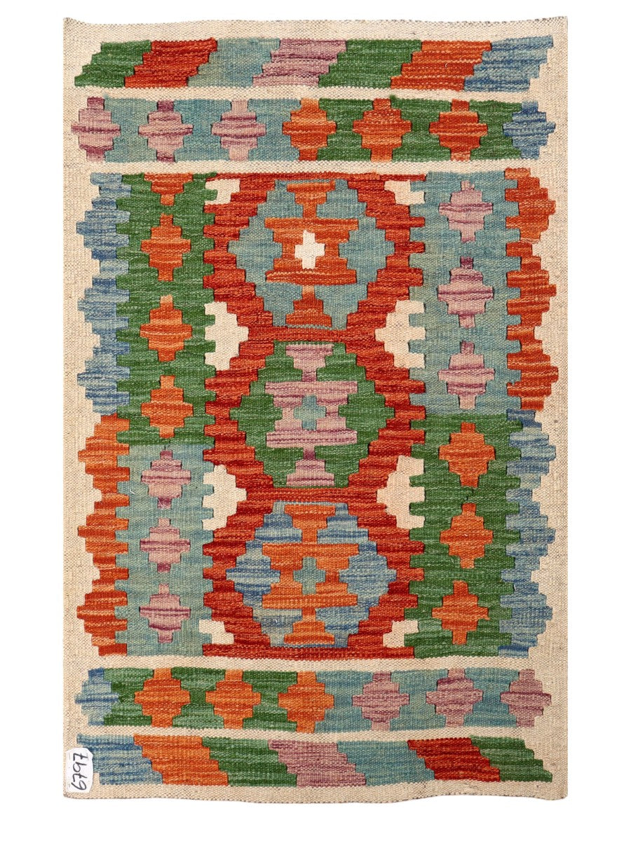 Maimana Afghanistan Kilim Rug - 117 x 74 cm - Handmade