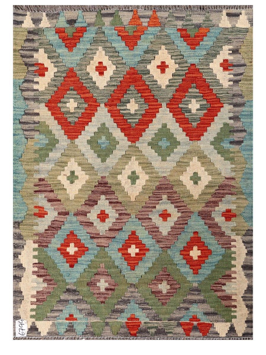 Maimana Afghanistan Kilim Rug - 124 x 89 cm - Handmade