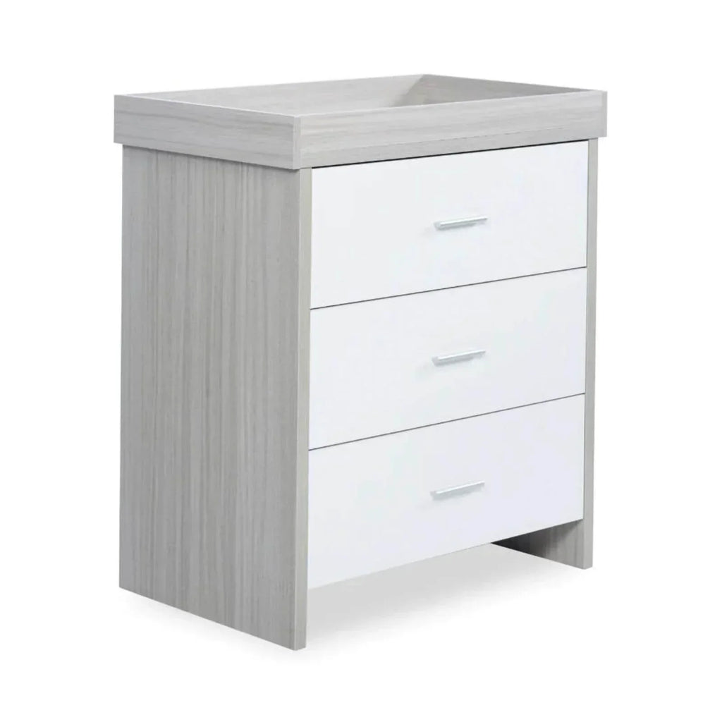 Ickle Bubba Pembrey Changing Unit & Chest - Ash Grey & White - Bobobiy
