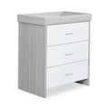 Ickle Bubba Pembrey Changing Unit & Chest - Ash Grey & White - Bobobiy