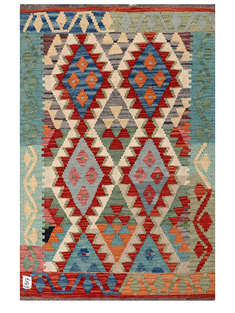 Maimana Afghanistan Kilim Rug - 149 x98 cm - Handmade
