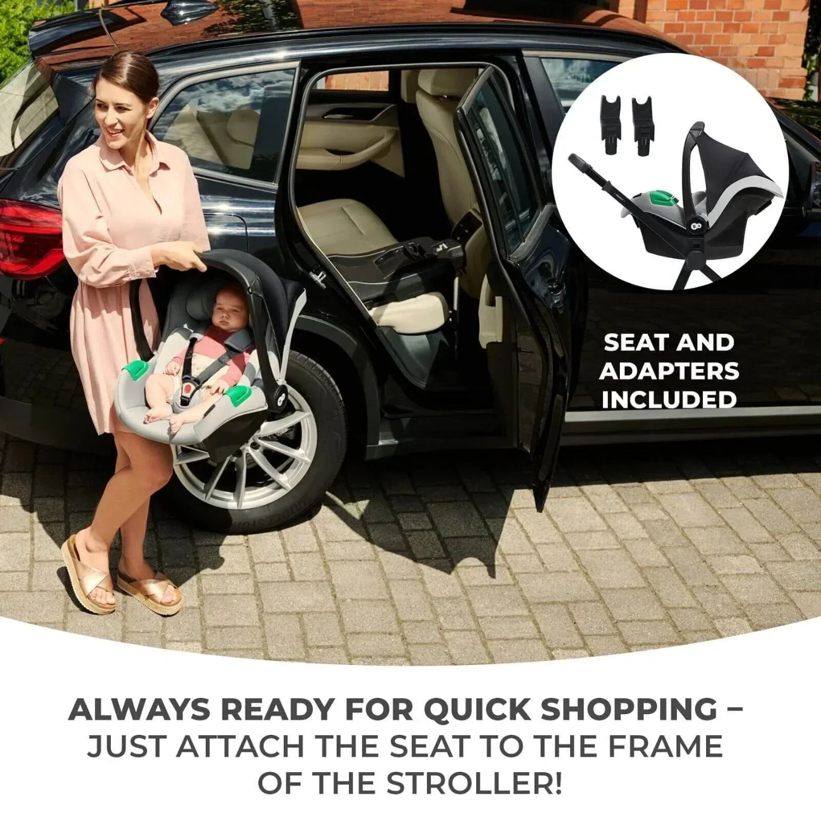 Kinderkraft Newly Mink Pro 4-in-1 Travel System - Moonlight Grey - Bobobiy