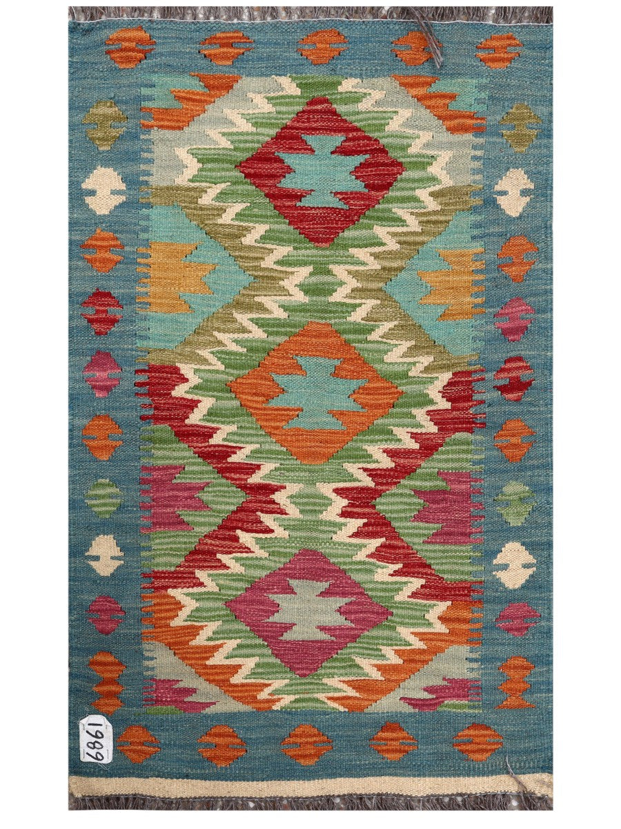 Maimana Afghanistan Kilim Rug - 101 x 61 cm - Handmade