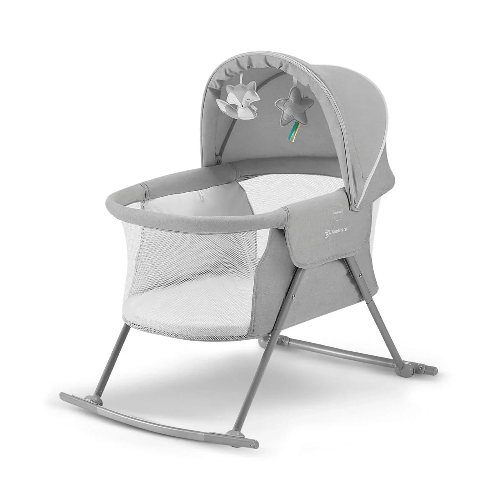 Kinderkraft LOVI 3-in-1 Baby Crib - Grey