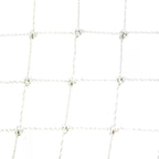 White rebounder net mesh with square knots and cord lattice