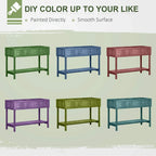 Wooden raised planter shown in multiple colors with smooth painted surface