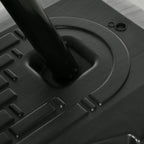 Black hoop base platform with textured surface and upright support pole