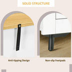 White sideboard base with non-slip feet and anti-tip strap