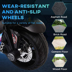 Kids electric ride-on motorcycle front wheel with treaded anti-slip tire and disc brake