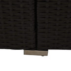 Dark woven rattan corner with raised base foot