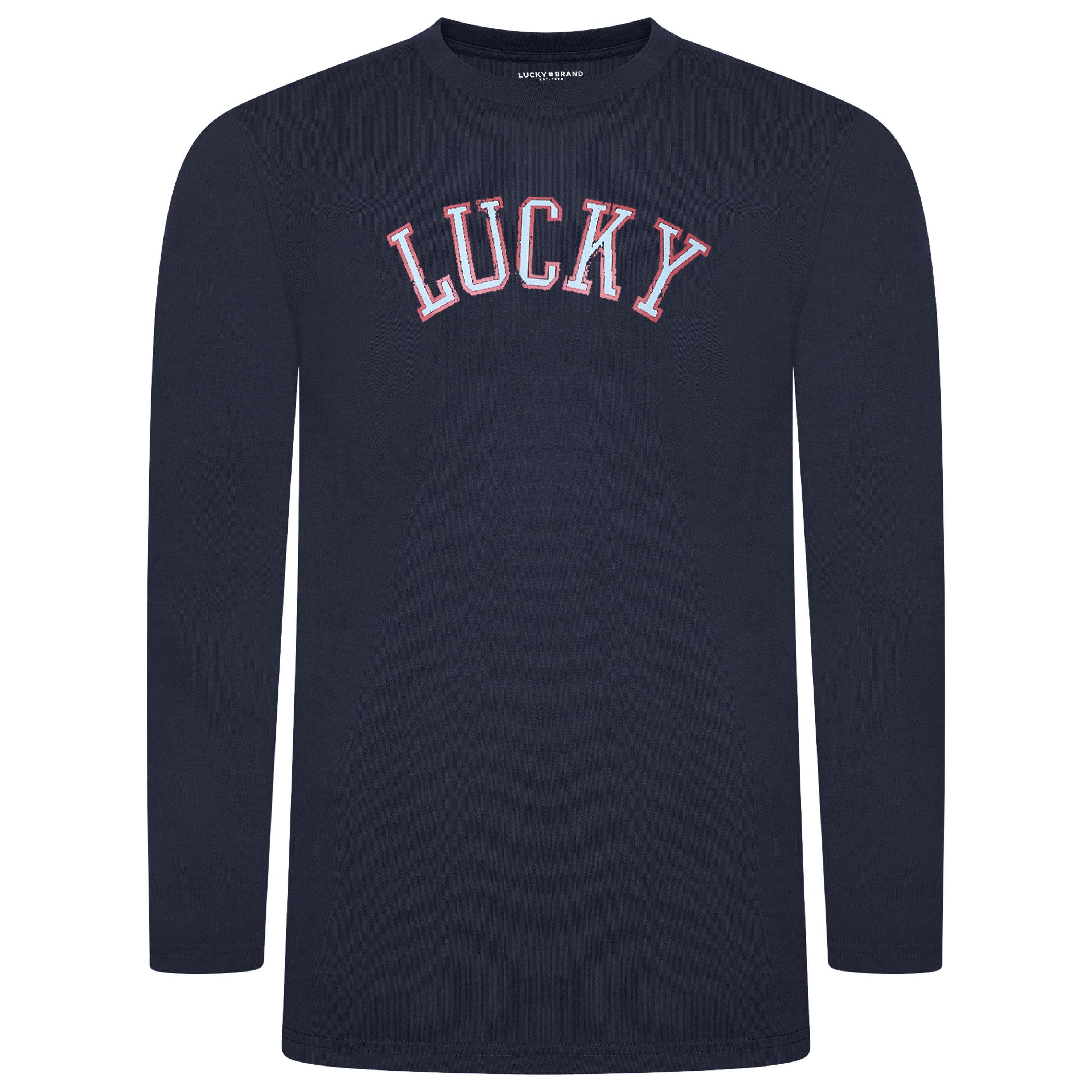 Lucky Brand Crew Neck & Closed Hem Flannel Pant Pyjama Set